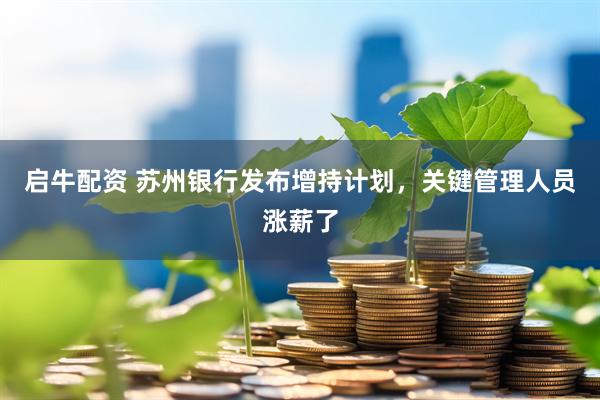 启牛配资 苏州银行发布增持计划，关键管理人员涨薪了